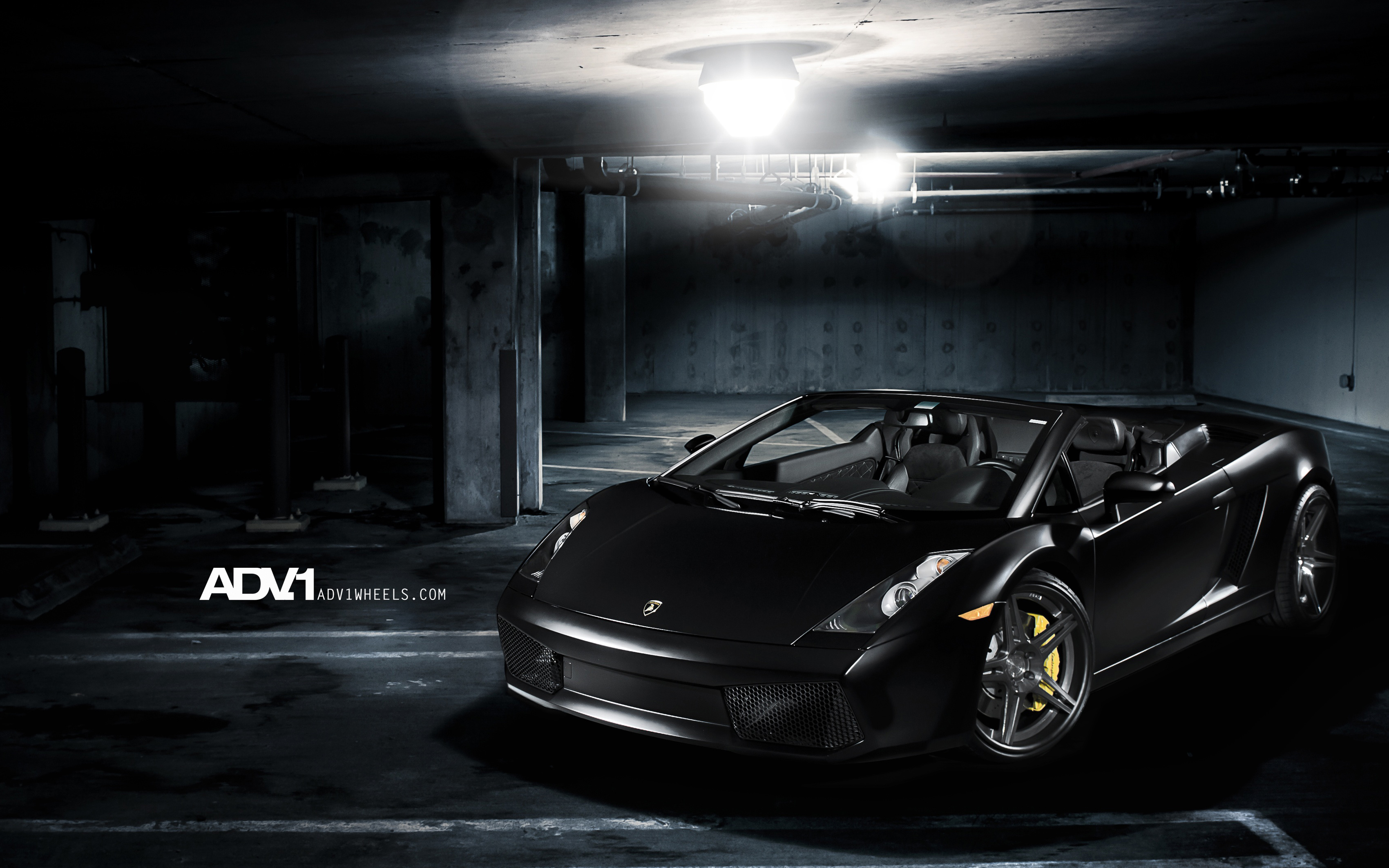 Matte Black Lamborghini Gallardo Spyder ADV1 Wallpaper | HD Car