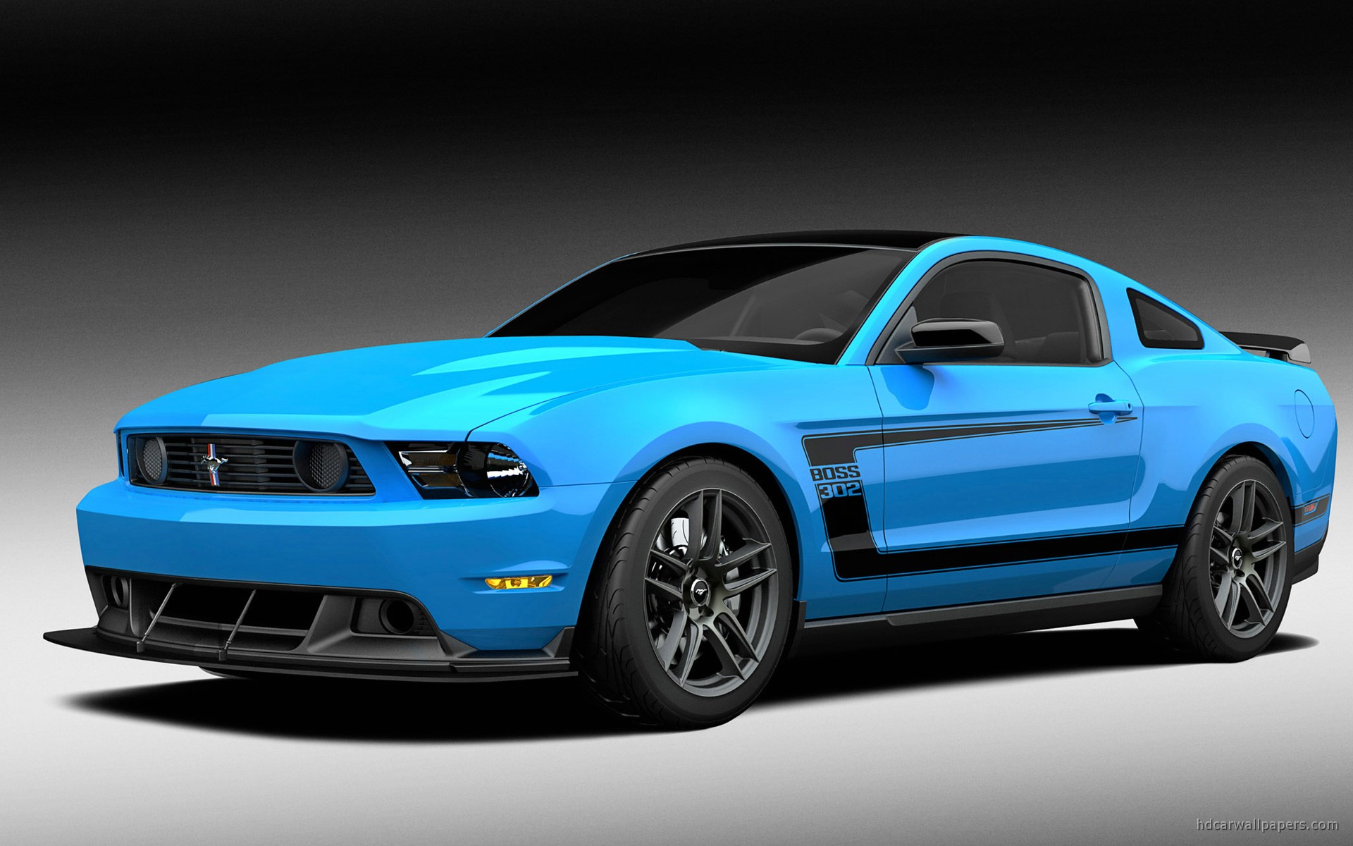 blue 2012 ford mustang boss wide