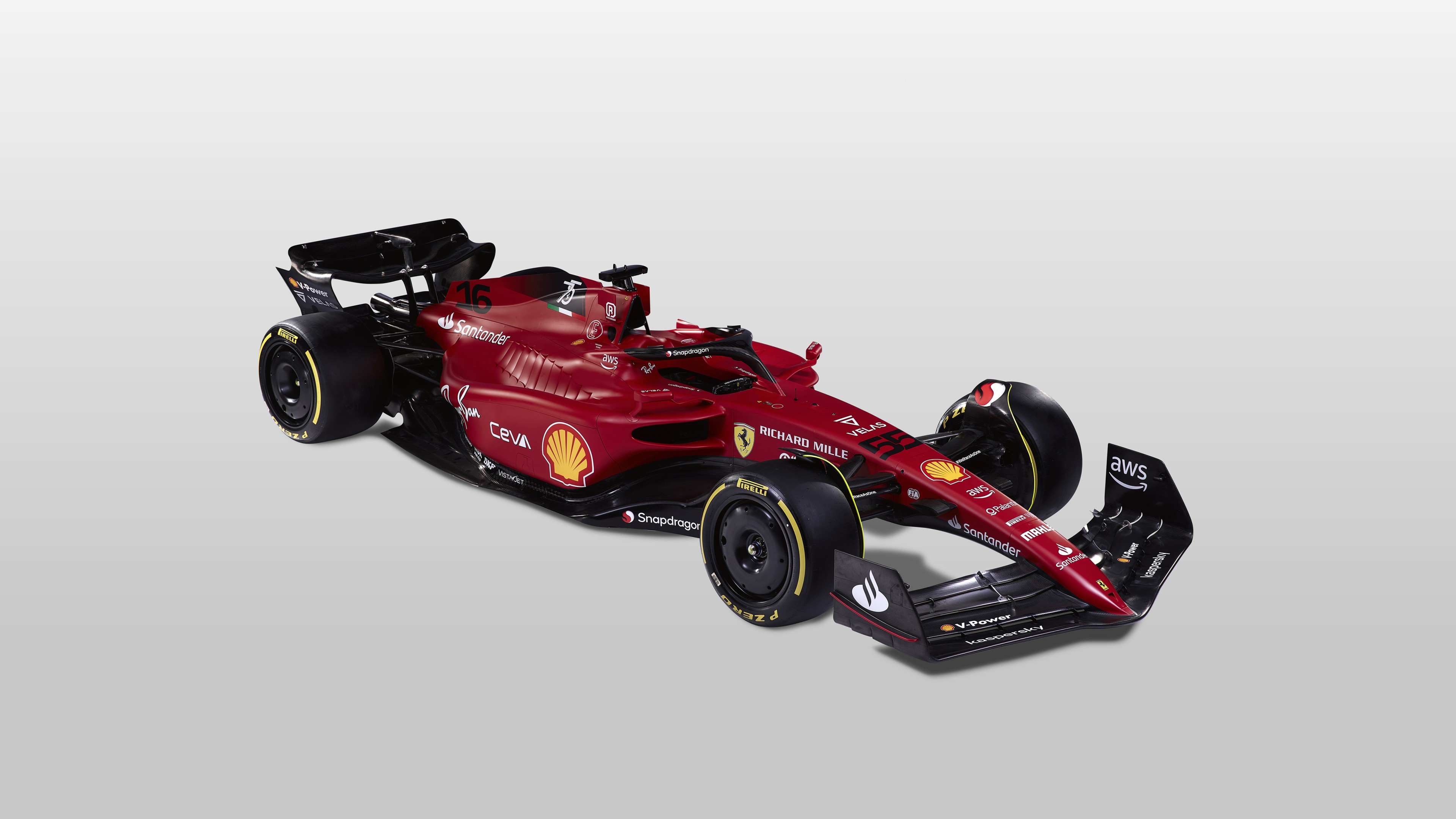 Ferrari F175 Formula 1 2022 new car front view white background 4K  wallpaper download