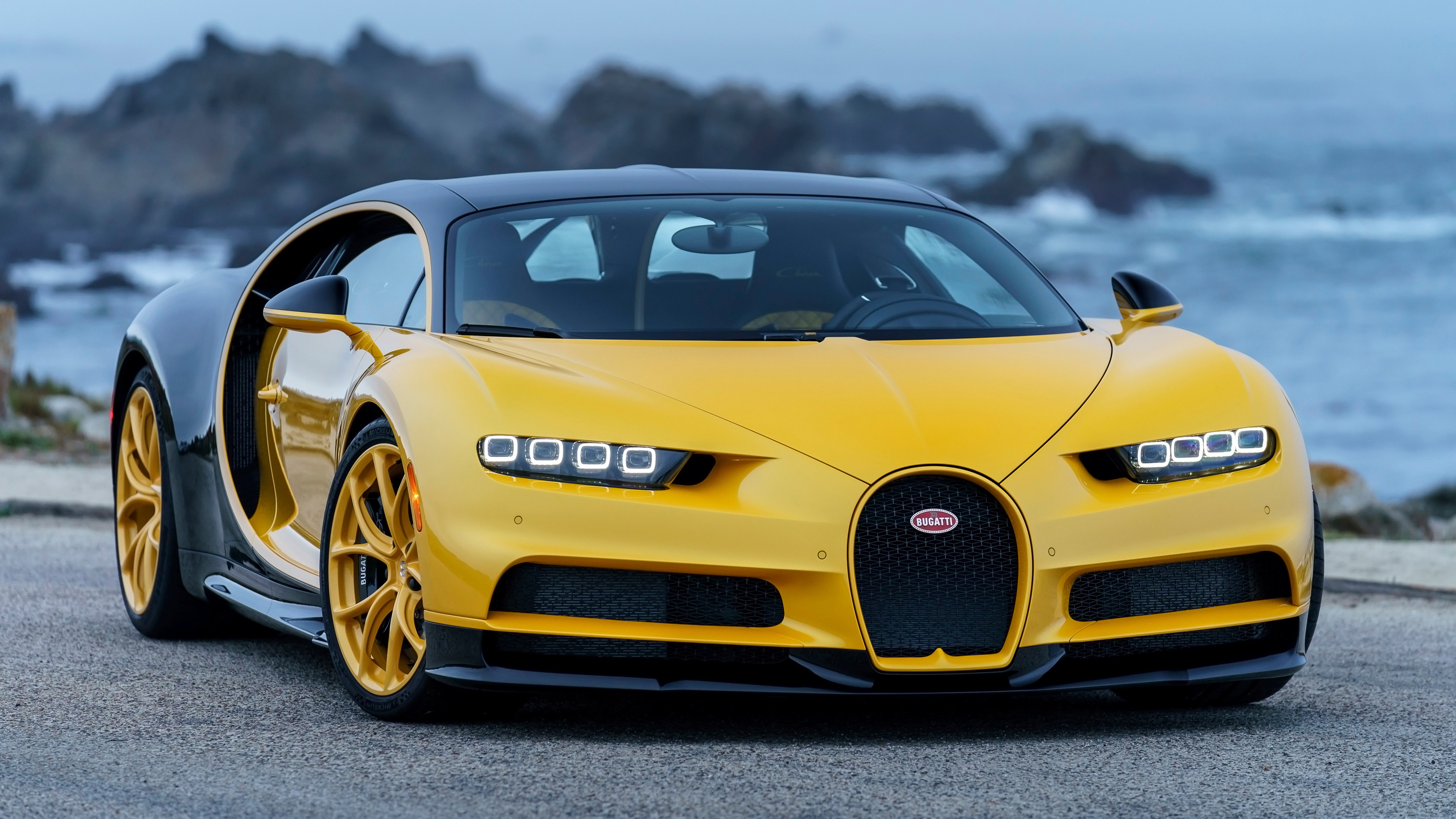 2021 Bugatti Chiron Yellow  and Black  4K  2 Wallpaper  HD 