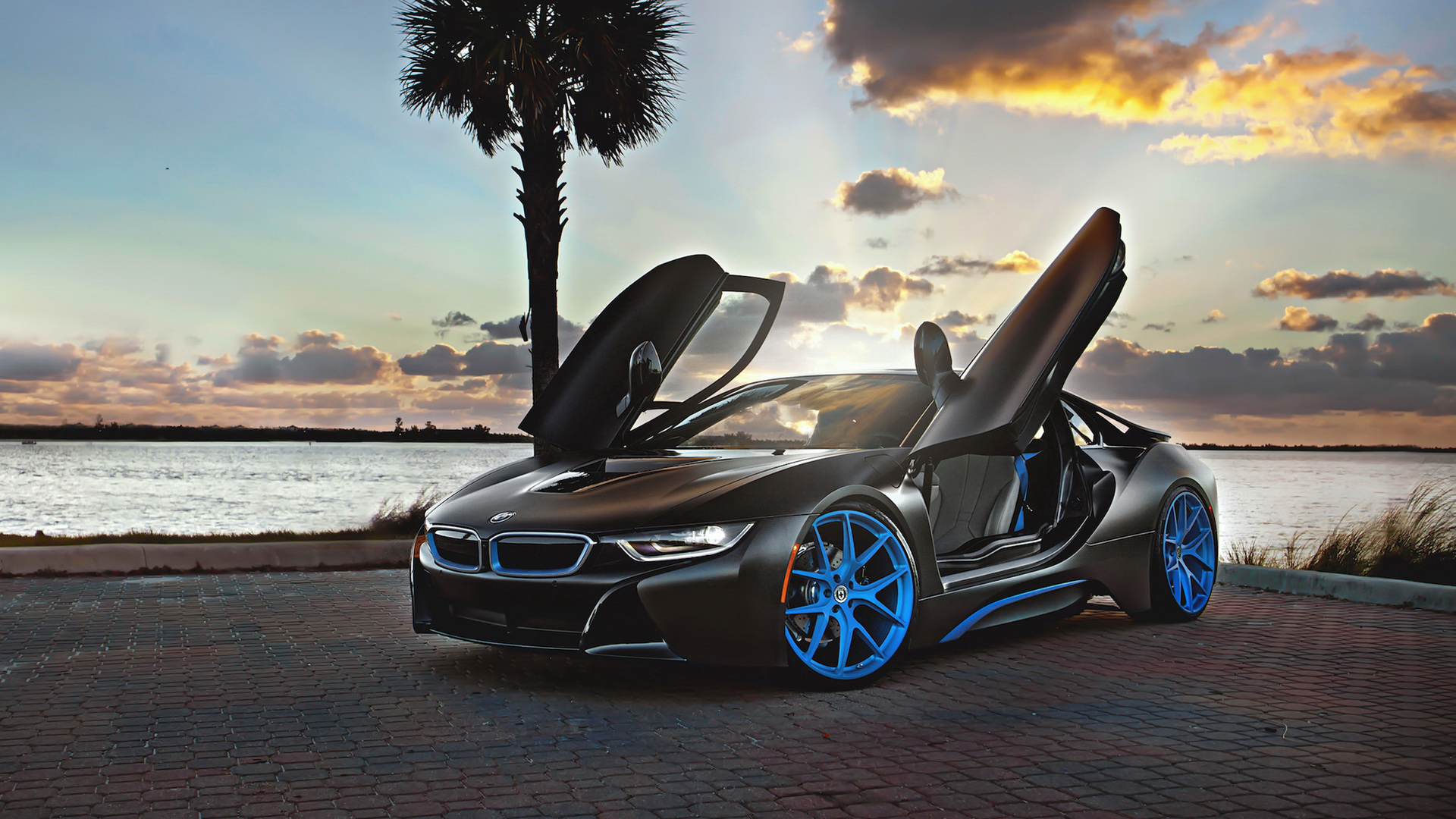 Bmw I8 Blue Hre Wheels Wallpaper Hd Car Wallpapers Id 5189