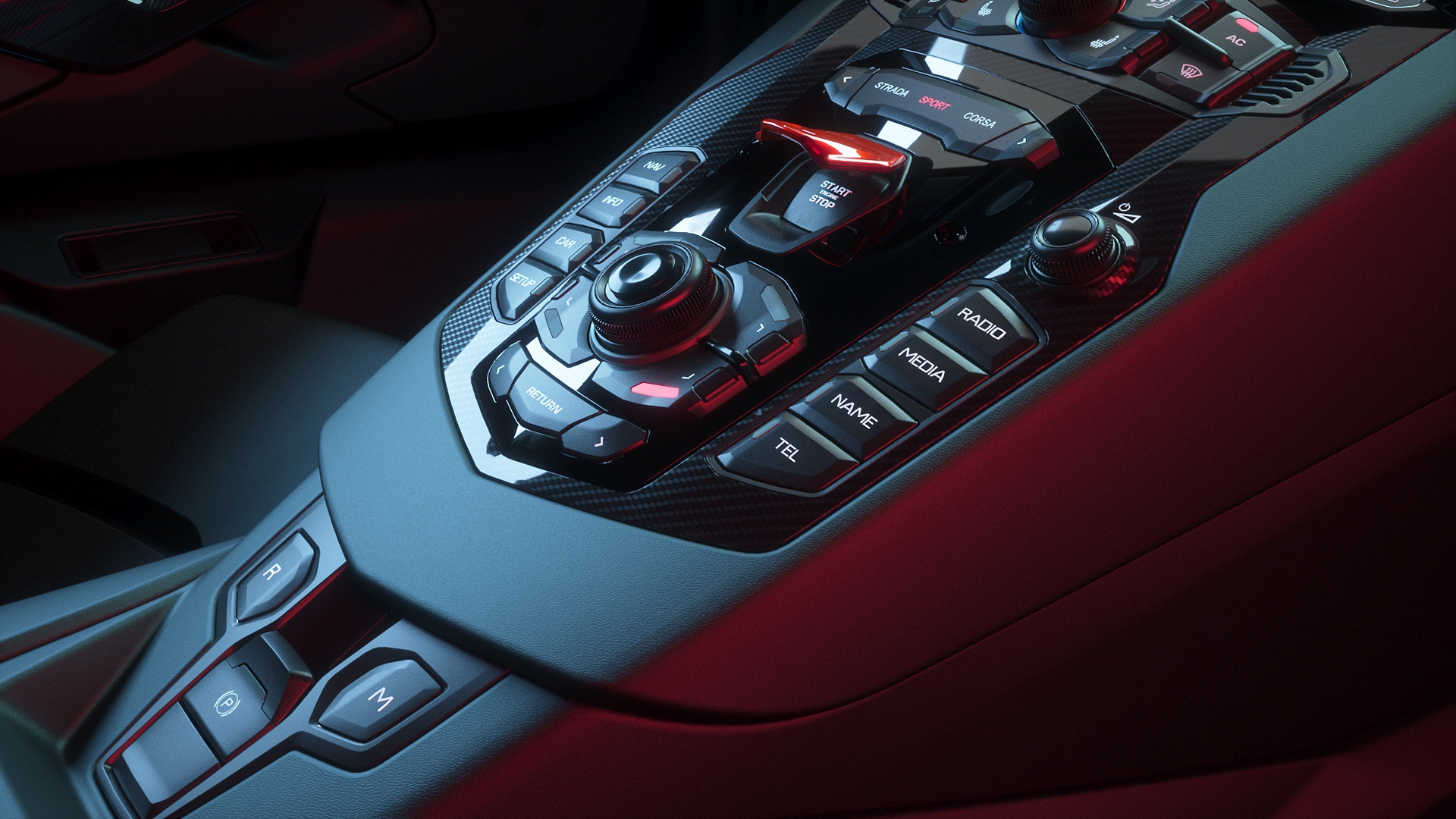 lamborghini_aventador_center_console HD