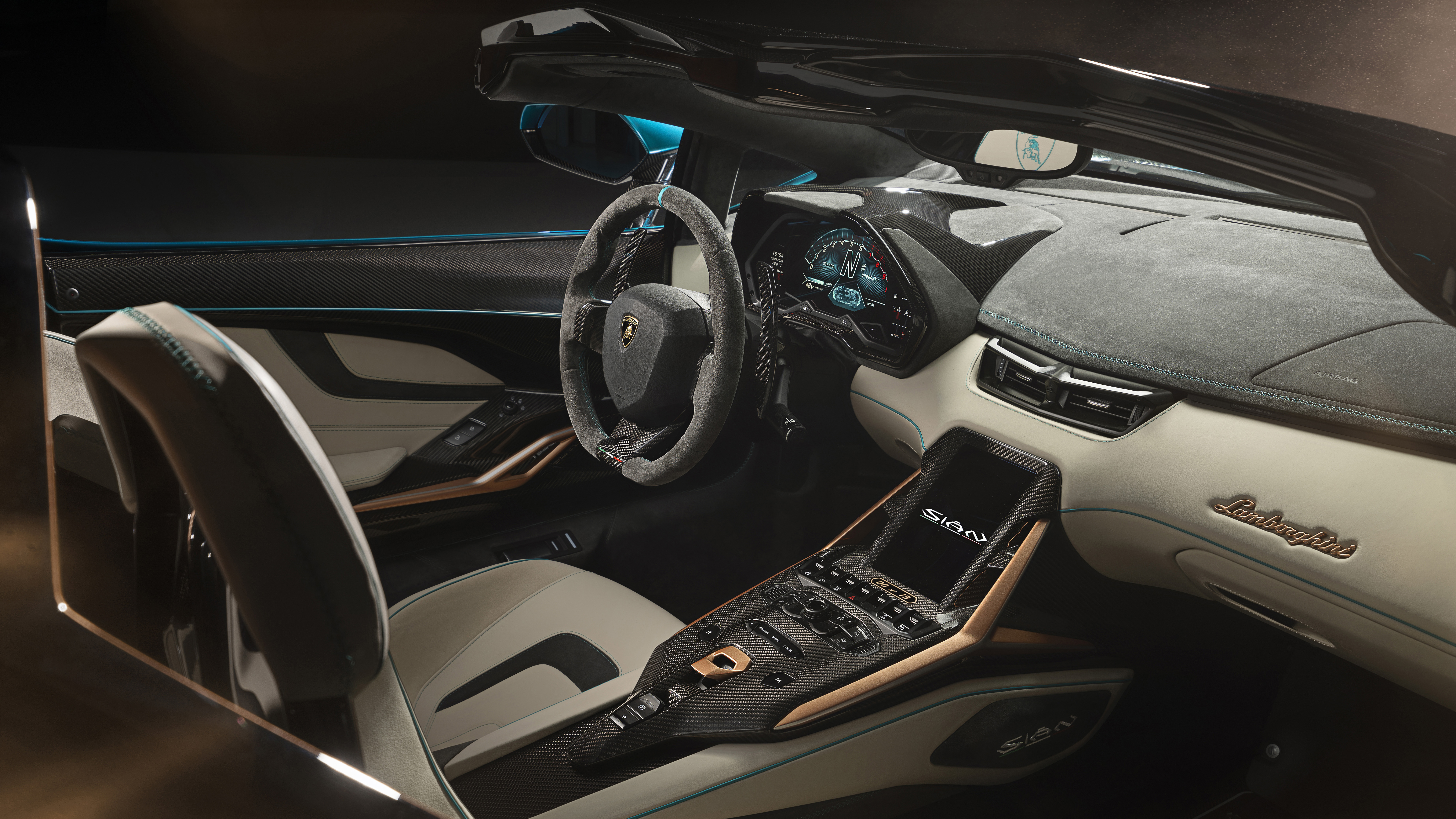 Lamborghini Sian Roadster 2020 4K 8K Interior Wallpaper | HD Car