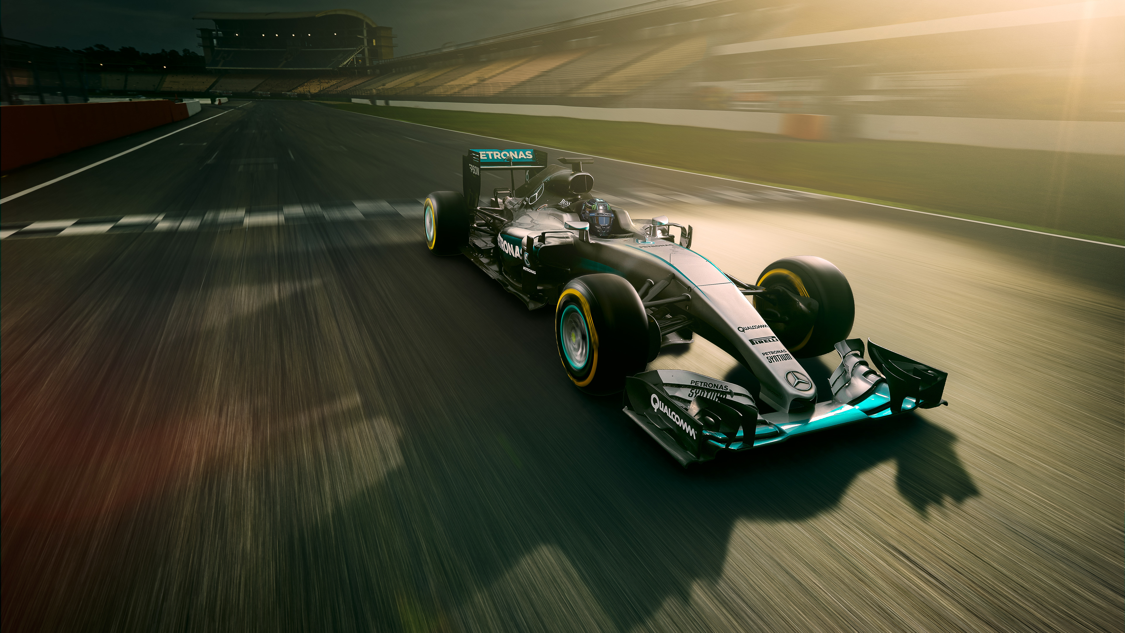 Mercedes F1 in Race track 4K Wallpaper HD Car Wallpapers